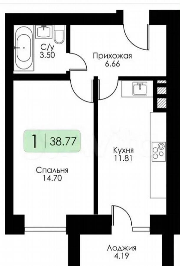квартира г Смоленск р-н Ленинский проезд Ипподромный 7 ЖК «Загорье» фото 20