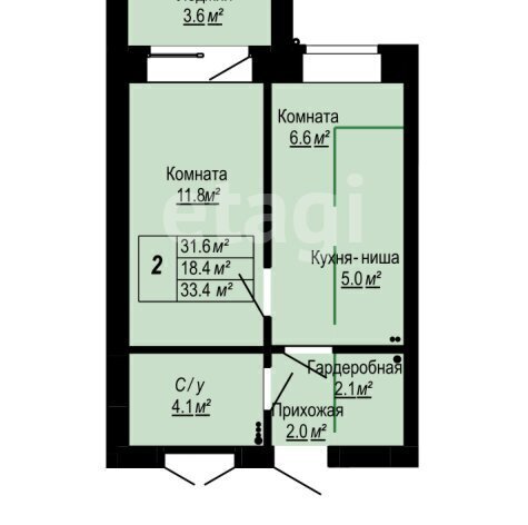 квартира г Бердск ЖК «Бердские Кварталы» ЖК ие кварталы, 3 фото 1