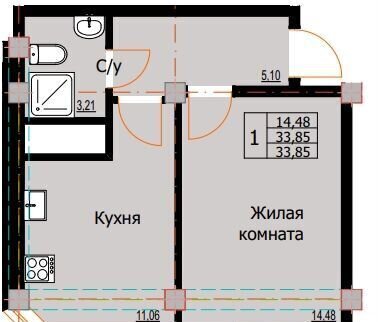 квартира г Ессентуки ул Галерейная ЖК «Резиденция на Курорте» поз. 2 фото 2