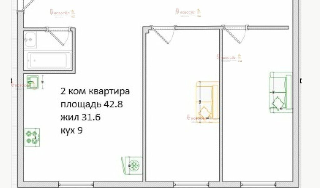 квартира г Екатеринбург р-н Чкаловский Ботаническая ул Инженерная 17 фото 1