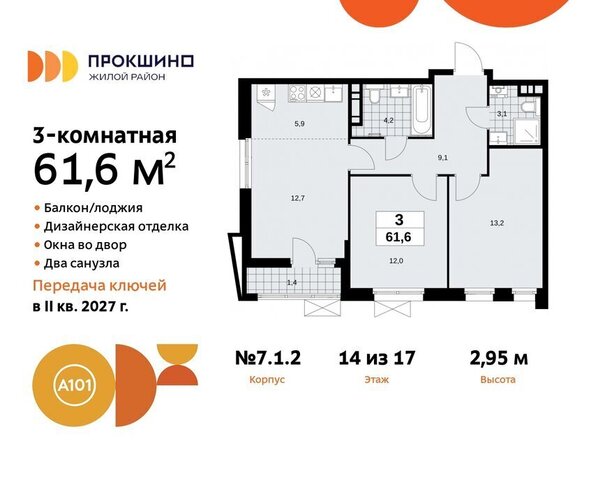 ЖК Прокшино 1/1 метро Прокшино метро Коммунарка ТиНАО 7. фото