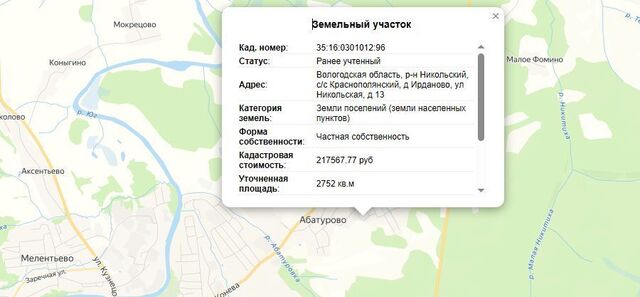 земля г Никольск ул Никольская 13 д. Ирданово фото