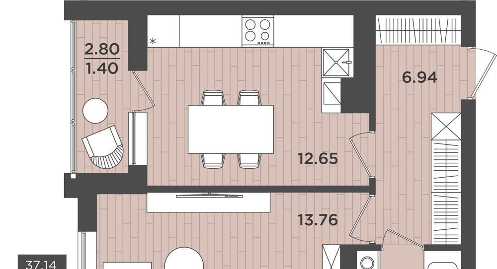 квартира г Калининград р-н Московский ул Интернациональная 14 фото 1