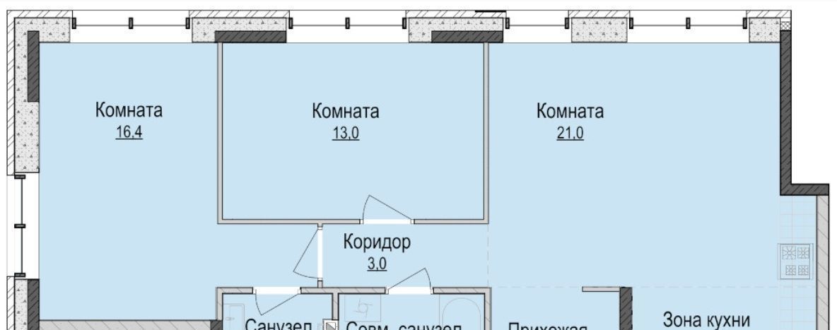 квартира г Ижевск р-н Индустриальный Культбаза ЖК «Утро на Репина» жилрайон, 2-й мкр фото 1