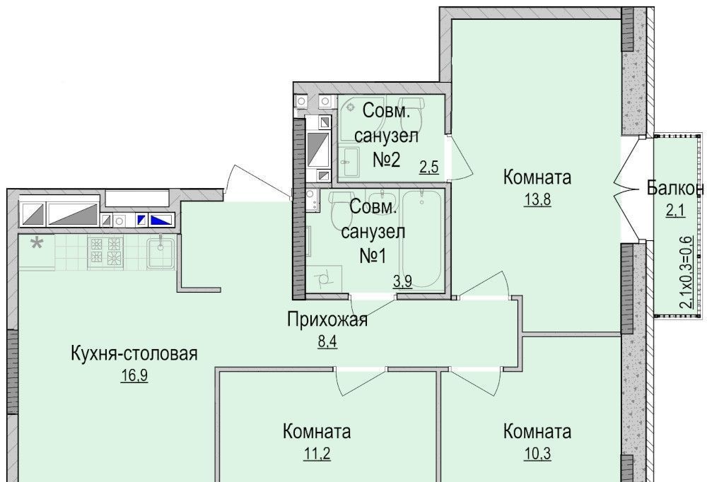 квартира г Ижевск р-н Устиновский ЖК «Хорошо» фото 1