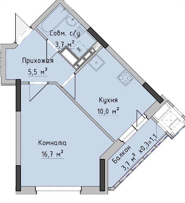 квартира г Ижевск р-н Октябрьский ул Холмогорова 89 фото 1