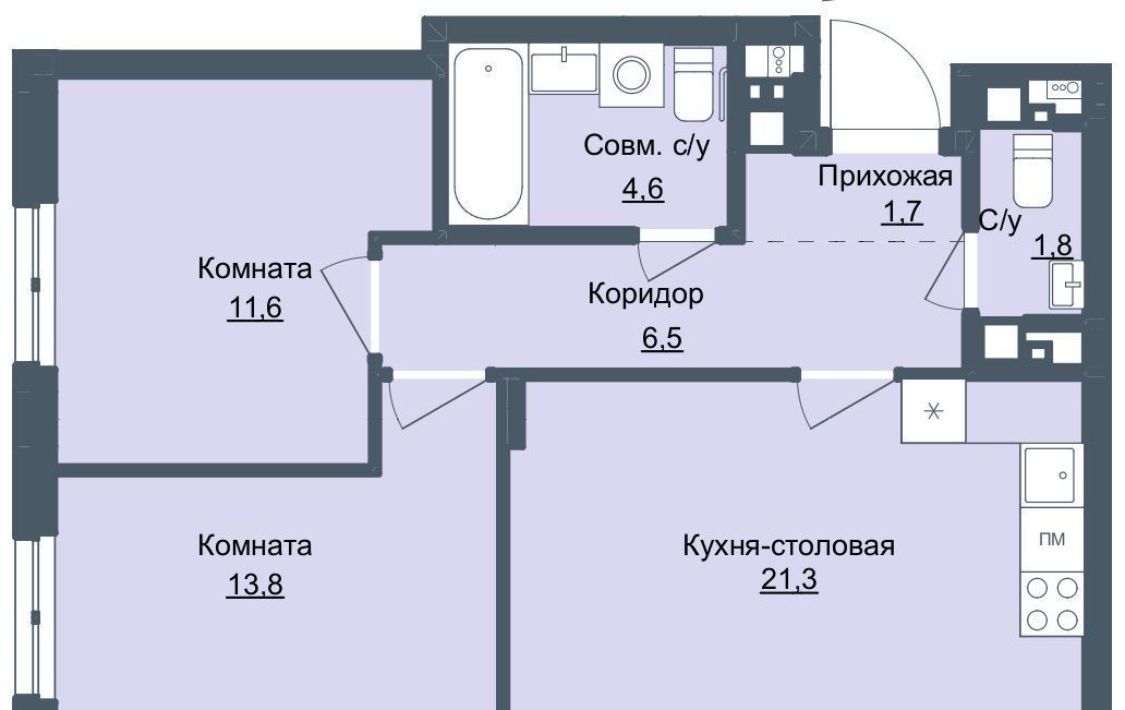 квартира г Ижевск р-н Октябрьский Северо-Западный ЖК «Истории» 2 жилрайон, 4-й мкр фото 1