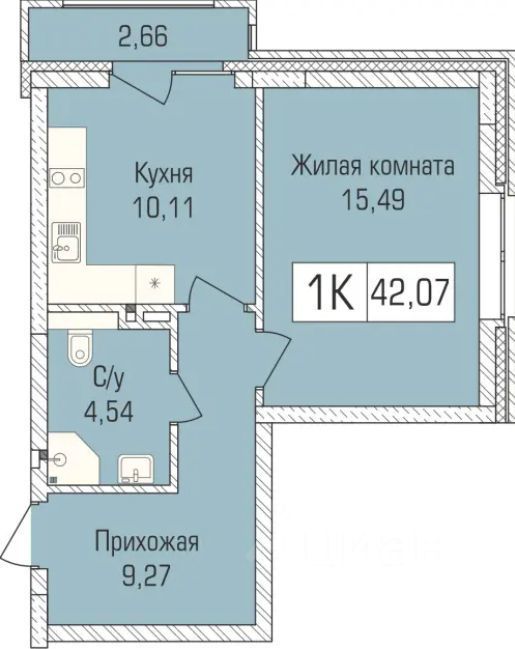 квартира г Новосибирск Заельцовская ул Василия Клевцова 3 фото 1