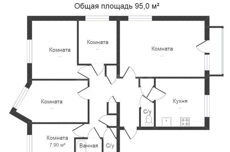 квартира г Калуга р-н Ленинский ул Гагарина 13к/1 фото 27