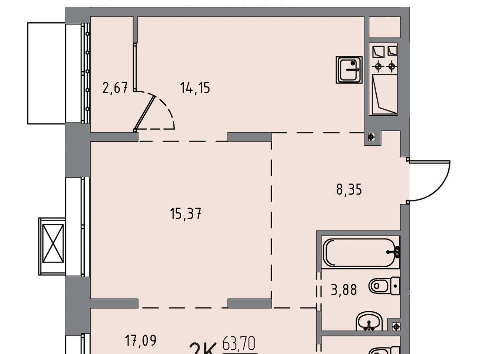 квартира г Иркутск р-н Свердловский ЖК Союз Priority фото 1