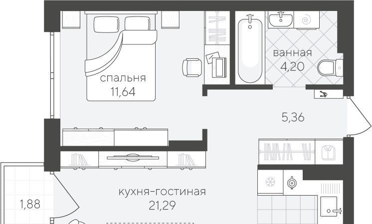 квартира г Тюмень р-н Ленинский ЖК «Скандиа. Квартал у озера» Ново-Гилевский жилрайон фото 1