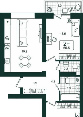 квартира г Тюмень р-н Калининский ул Николая Глебова 3с/12 фото