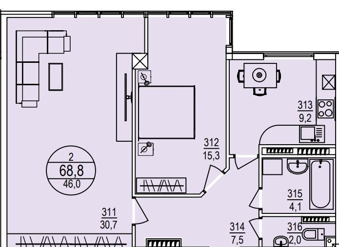 квартира г Севастополь ул Генерала Крейзера 8 корп. 5, Респ Крым фото 2