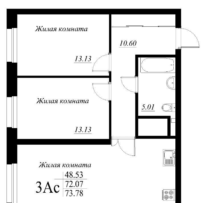 квартира г Казань метро Горки ЖК «Родина» фото 1