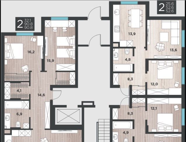 квартира г Калининград р-н Ленинградский ул Большая Окружная 3-я 243 фото 2