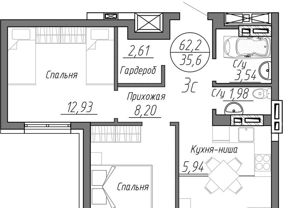 квартира г Барнаул р-н Центральный пр-кт Красноармейский 61б фото 1