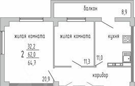 квартира г Набережные Челны р-н Комсомольский тракт Сармановский 51 фото 1