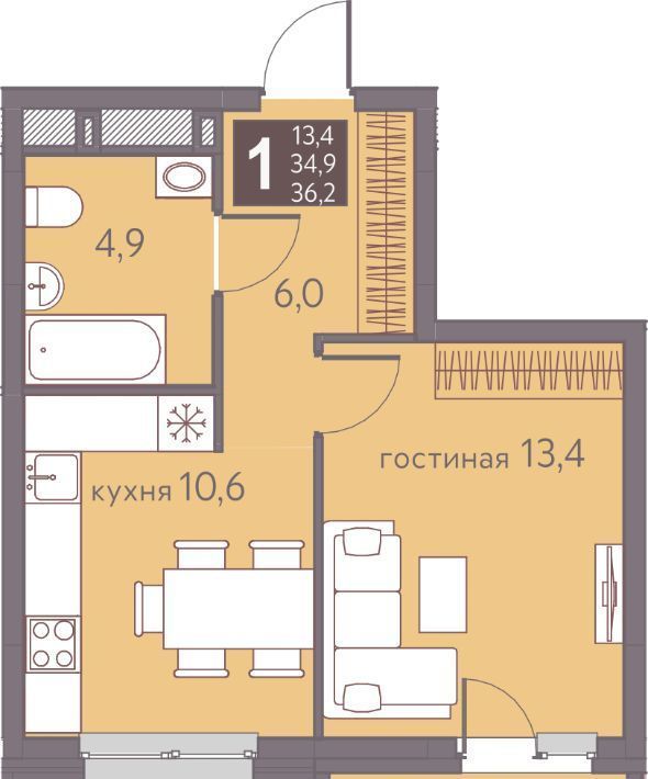 квартира г Пермь р-н Мотовилихинский ул Серебристая 14 фото 1