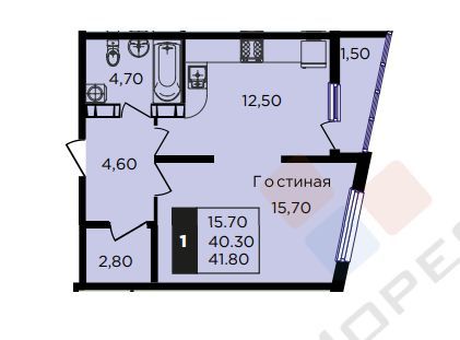 квартира г Краснодар ул им. Мачуги В.Н. 1/2 ЖК «Сказка Град» фото 12