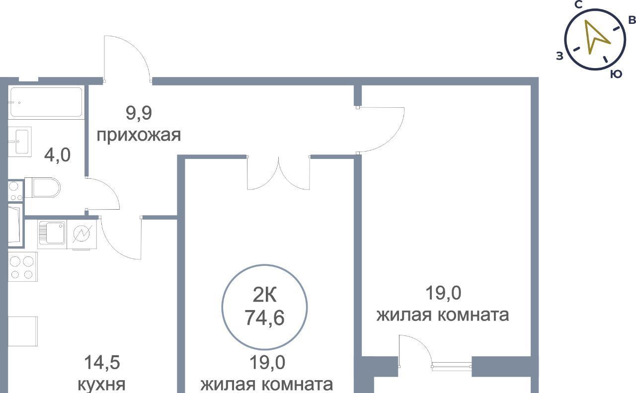 квартира г Сургут 22-й микрорайон ЖК Белые Ночи 22-й фото 1