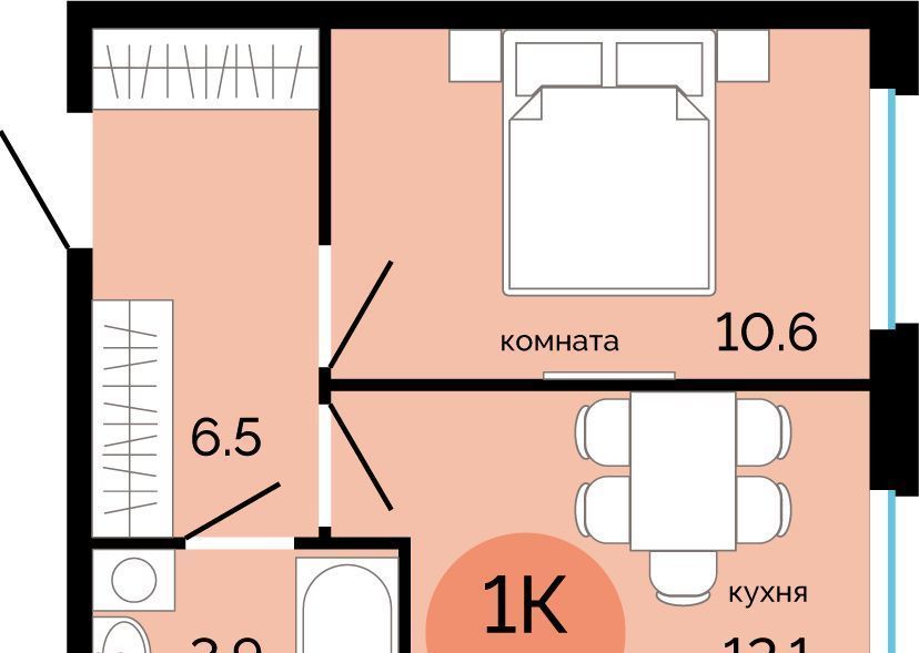 квартира г Пермь р-н Свердловский Краснова ЖК Красное яблоко фото 1