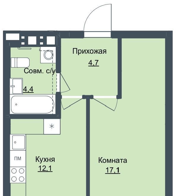 квартира г Ижевск р-н Октябрьский Северо-Западный ЖК «Истории» 1 жилрайон, 4-й мкр фото 1