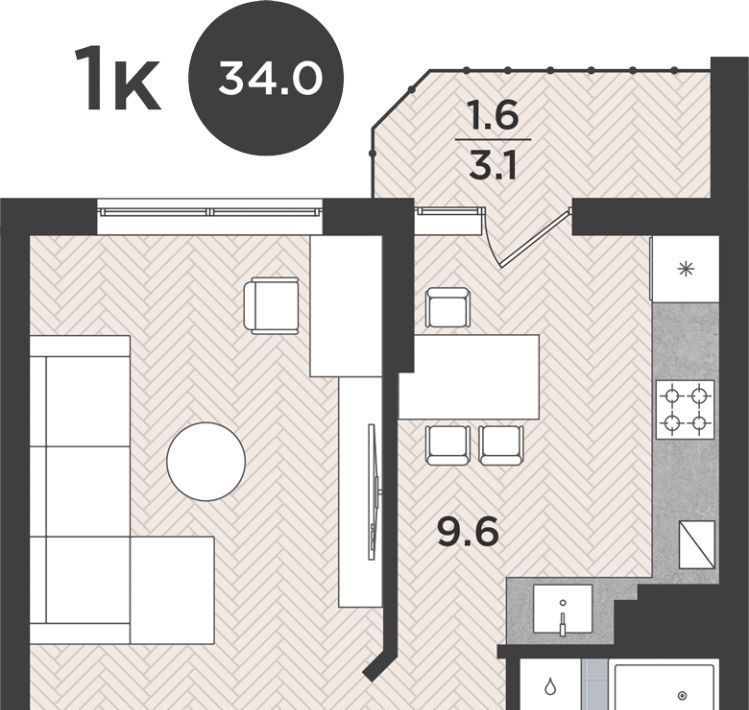 квартира г Калининград р-н Московский ул Тихорецкая 16к/2 фото 1