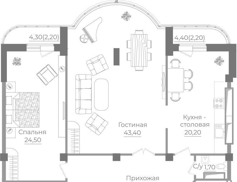 квартира г Ростов-на-Дону р-н Ворошиловский пр-кт Михаила Нагибина 38 фото 1