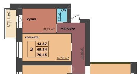 квартира г Ярославль р-н Дзержинский 15-й микрорайон Северный ЖК «Мегаполис» жилрайон фото 1