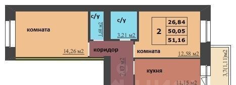 квартира г Ярославль р-н Дзержинский 15-й микрорайон Северный ЖК «Мегаполис» жилрайон фото 1