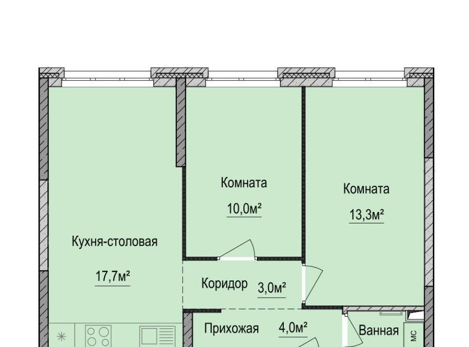 квартира г Ижевск р-н Устиновский Аэропорт ЖК «Финский квартал» жилрайон фото 1