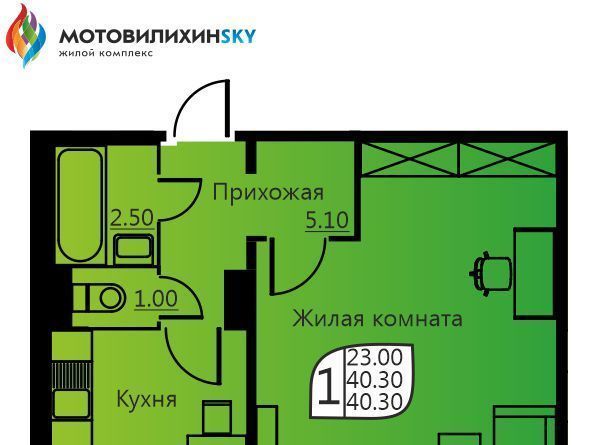 квартира г Пермь р-н Мотовилихинский ул Гашкова 58 фото 1