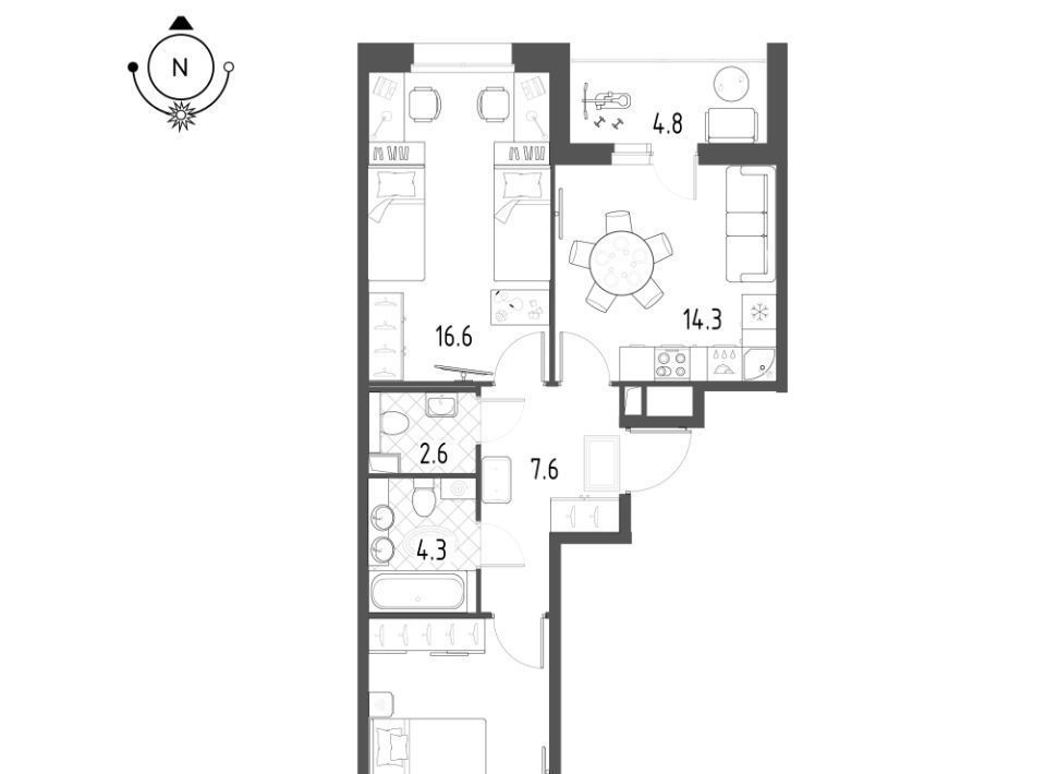 квартира г Омск р-н Кировский микрорайон Зелёная Река 10 фото 1