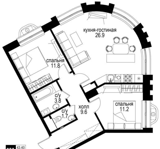 квартира г Москва метро Электрозаводская Басманный наб Семеновская 13а вл. 3 фото