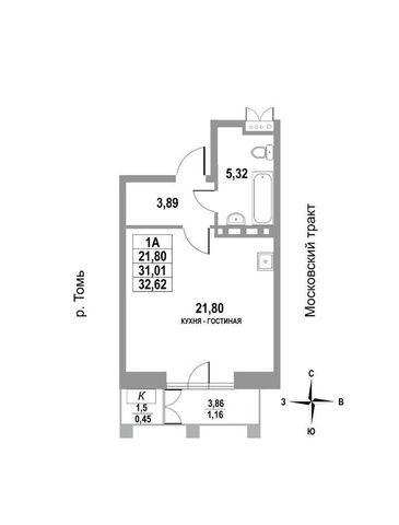 квартира г Томск р-н Кировский тракт Московский 4 д. 109Б фото