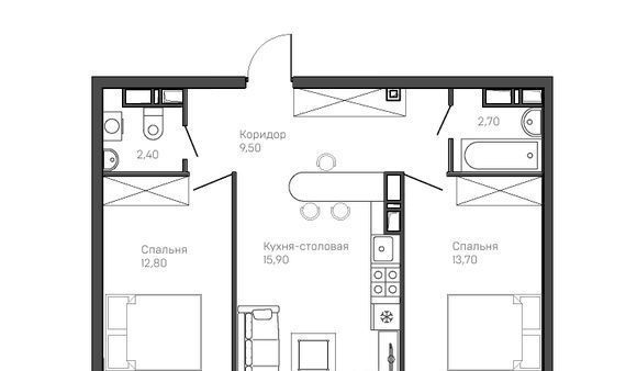 квартира р-н Ярославский п Красный Бор ул Мирная 11 Заволжское с/пос фото 1