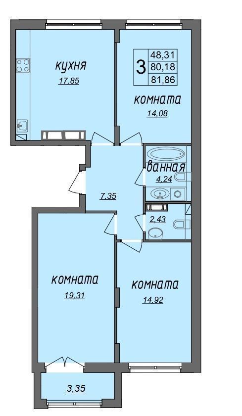 квартира г Муром ул Колхозная ЖК «Новый Горизонт» фото 1