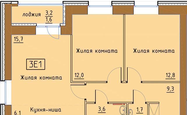 квартира г Пермь р-н Индустриальный Ераничи ул Советской Армии 82 фото 1