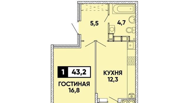 квартира г Ставрополь р-н Промышленный ЖК Кварталы 17/77 фото