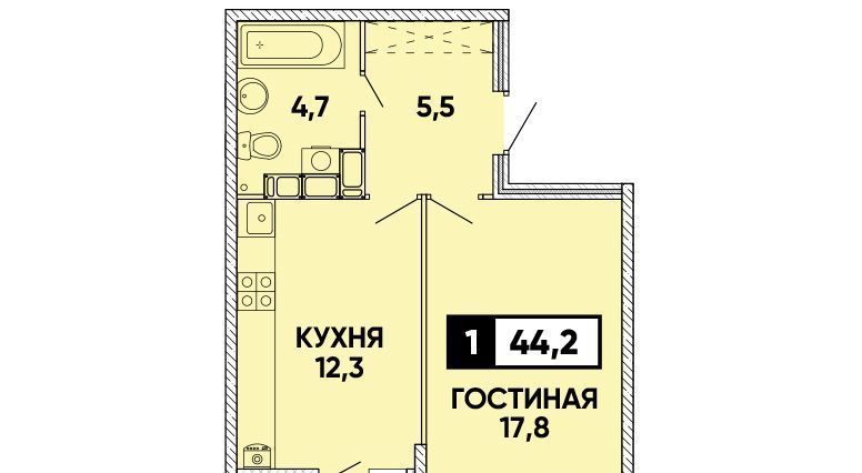 квартира г Ставрополь р-н Промышленный ЖК Кварталы 17/77 фото 1