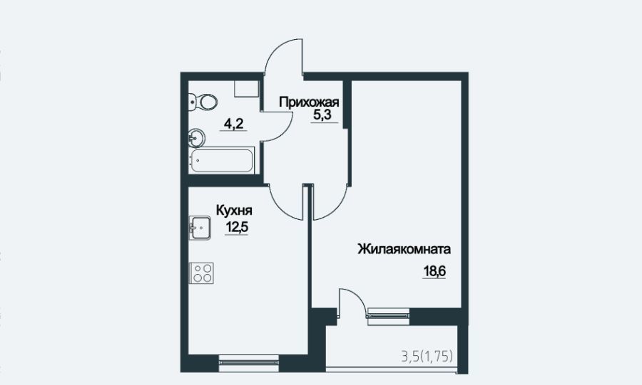 квартира г Череповец р-н Индустриальный ул Данилова 1 ЖК «Парк Горького» фото 12