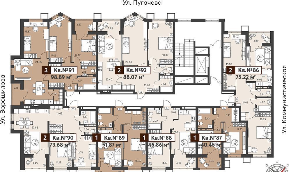 квартира г Пенза р-н Ленинский Глобус ул Коммунистическая 6 д. 11а/1, 2 фото 8