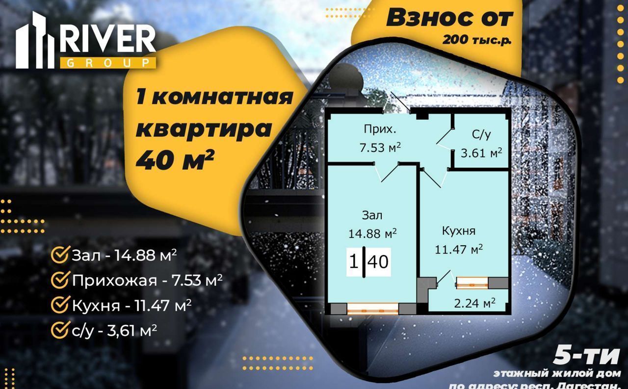 квартира г Махачкала р-н Кировский пр-кт Казбекова 301 микрорайон ДОСААФ фото 1