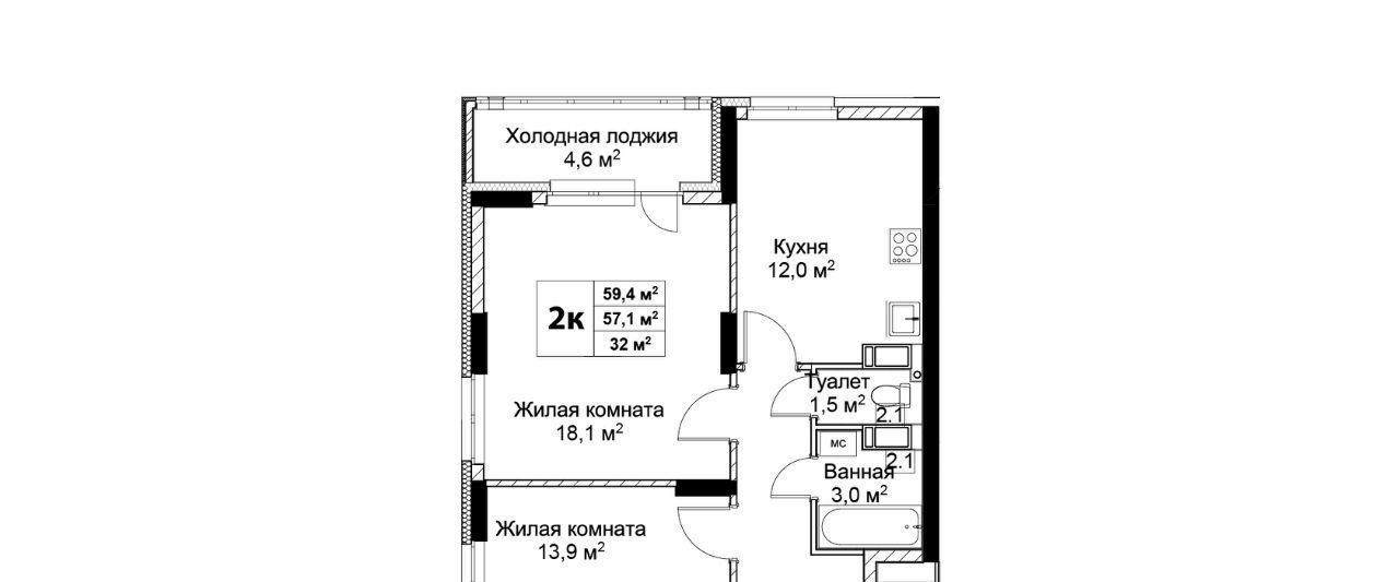 квартира г Нижний Новгород Горьковская ЖК «Новая Кузнечиха» 19 фото 1