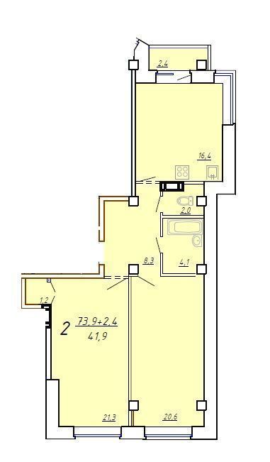 квартира г Абакан ул Тельмана 159 фото 2