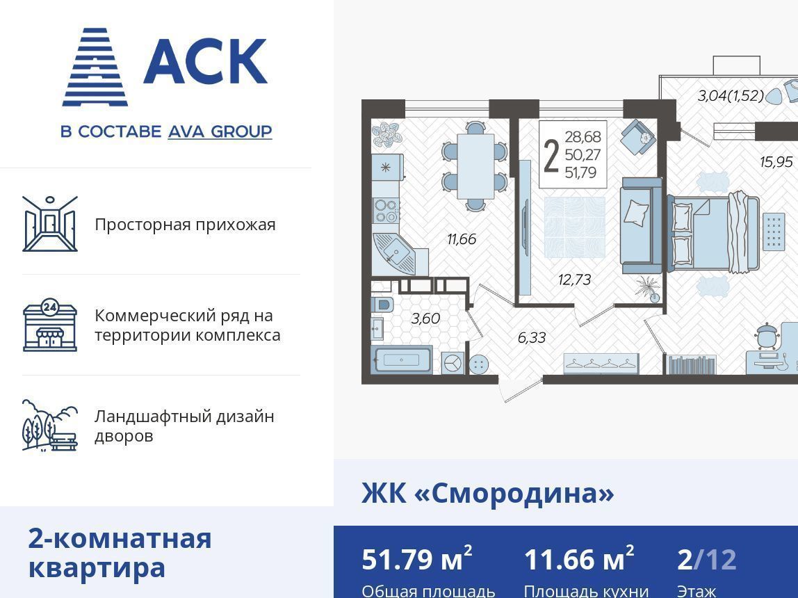 квартира г Краснодар р-н Карасунский Новознаменский ул Богатырская 7 ЖК «Смородина» Карасунский округ фото 1