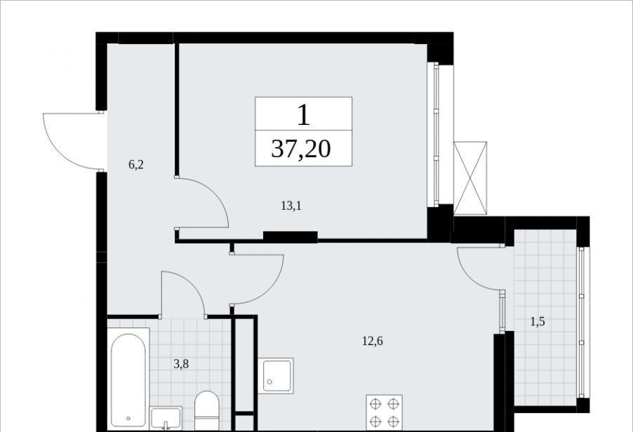 квартира г Москва п Сосенское п Коммунарка метро Коммунарка стр. 36. 3.2, Московская область фото 3