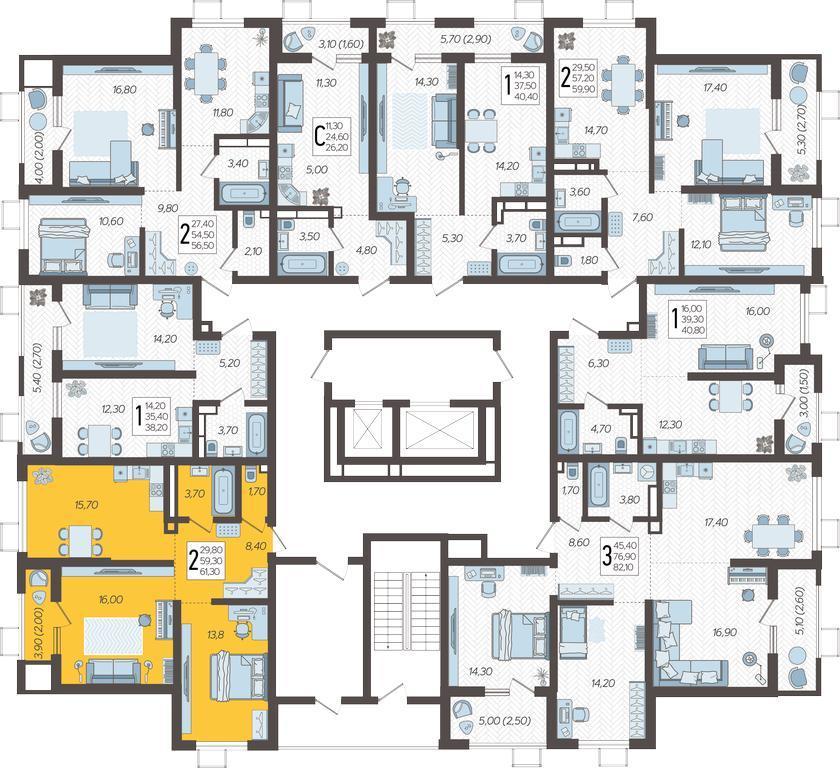 квартира г Краснодар р-н Прикубанский 2-я площадка ул Ветеранов 40/2 фото 2