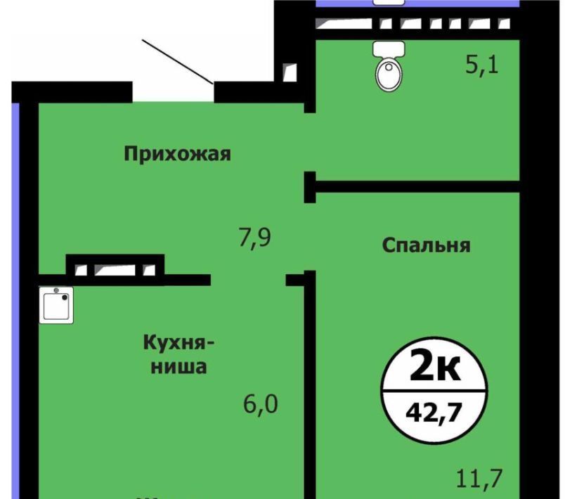 квартира г Красноярск р-н Свердловский ул Лесников 35 фото 1