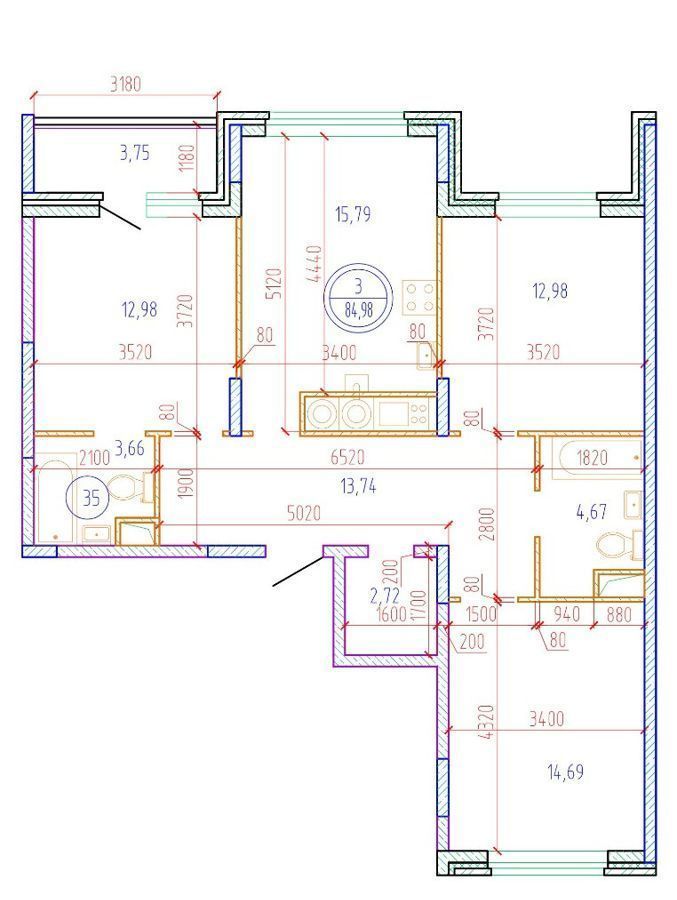 квартира г Тверь р-н Московский Южный ул Левитана 58/6 ЖК «Botanica» фото 2